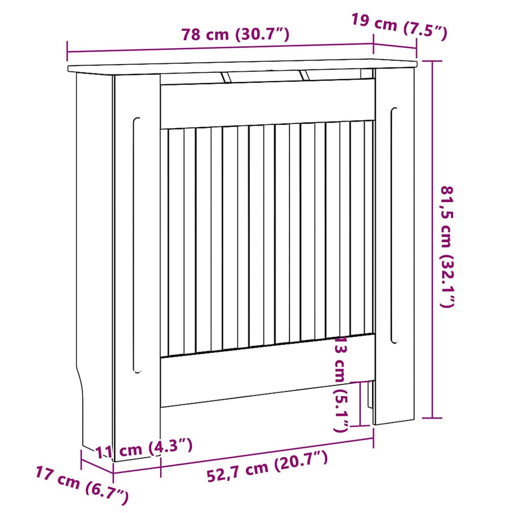 vidaXL Καπάκι Καλοριφέρ 2 τμχ. Λευκό 78 x 19 x 81,5 εκ.
