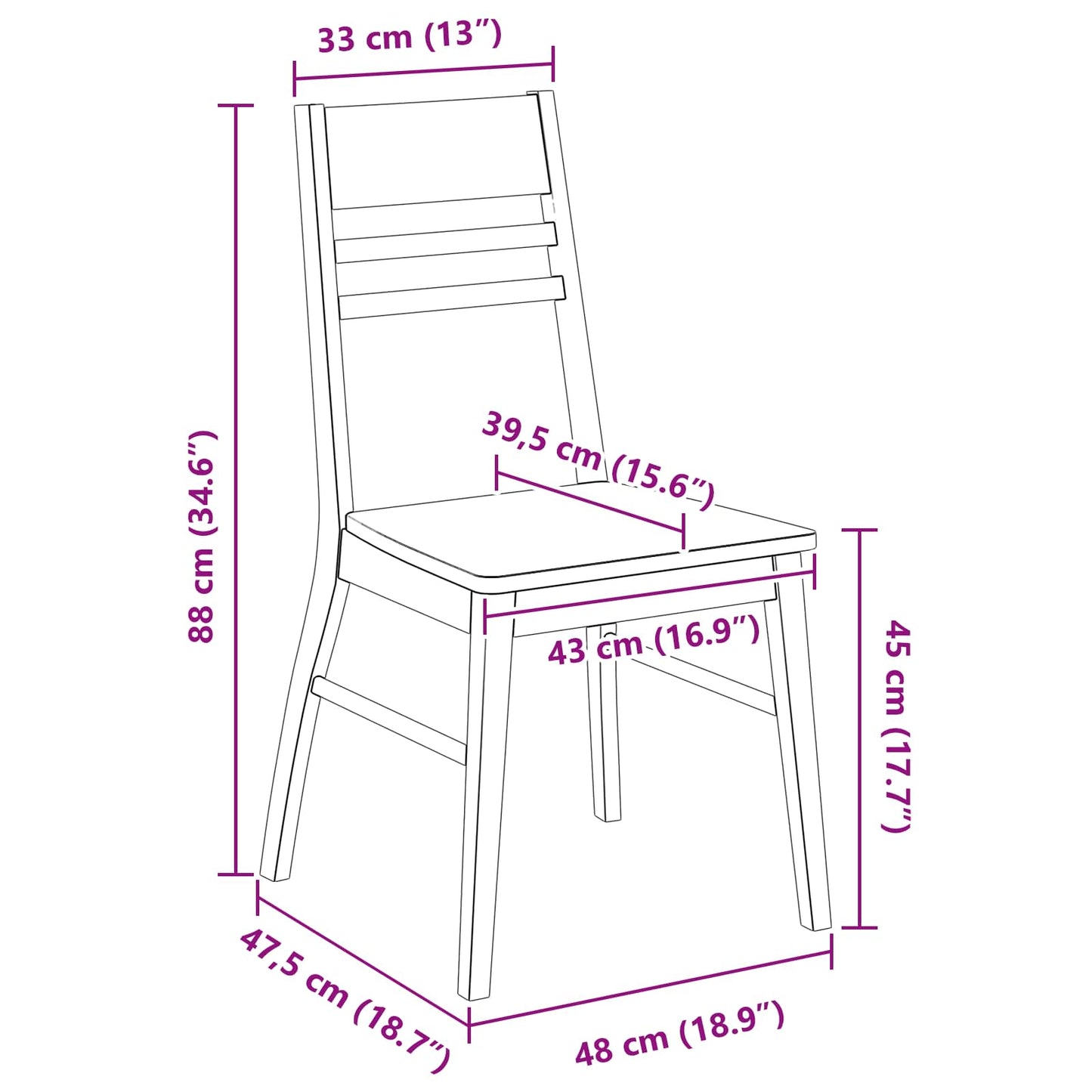 vidaXL Καρέκλες φαγητού 2 pcs Ανοιχτό καφέ 43 x 54 x 89 εκ.