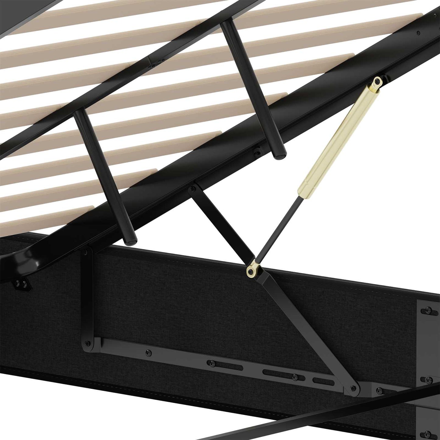 vidaXL Κρεβάτι Οθωμανικού Τύπου Μαύρο 153 x 203 cm Τεχνητό Δέρμα