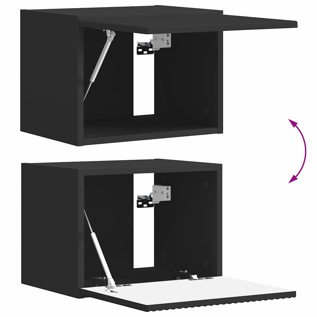 vidaXL Ντουλάπι Τηλεόρασης Τοίχου 39 x 31 x 29,5 εκ Μαύρο