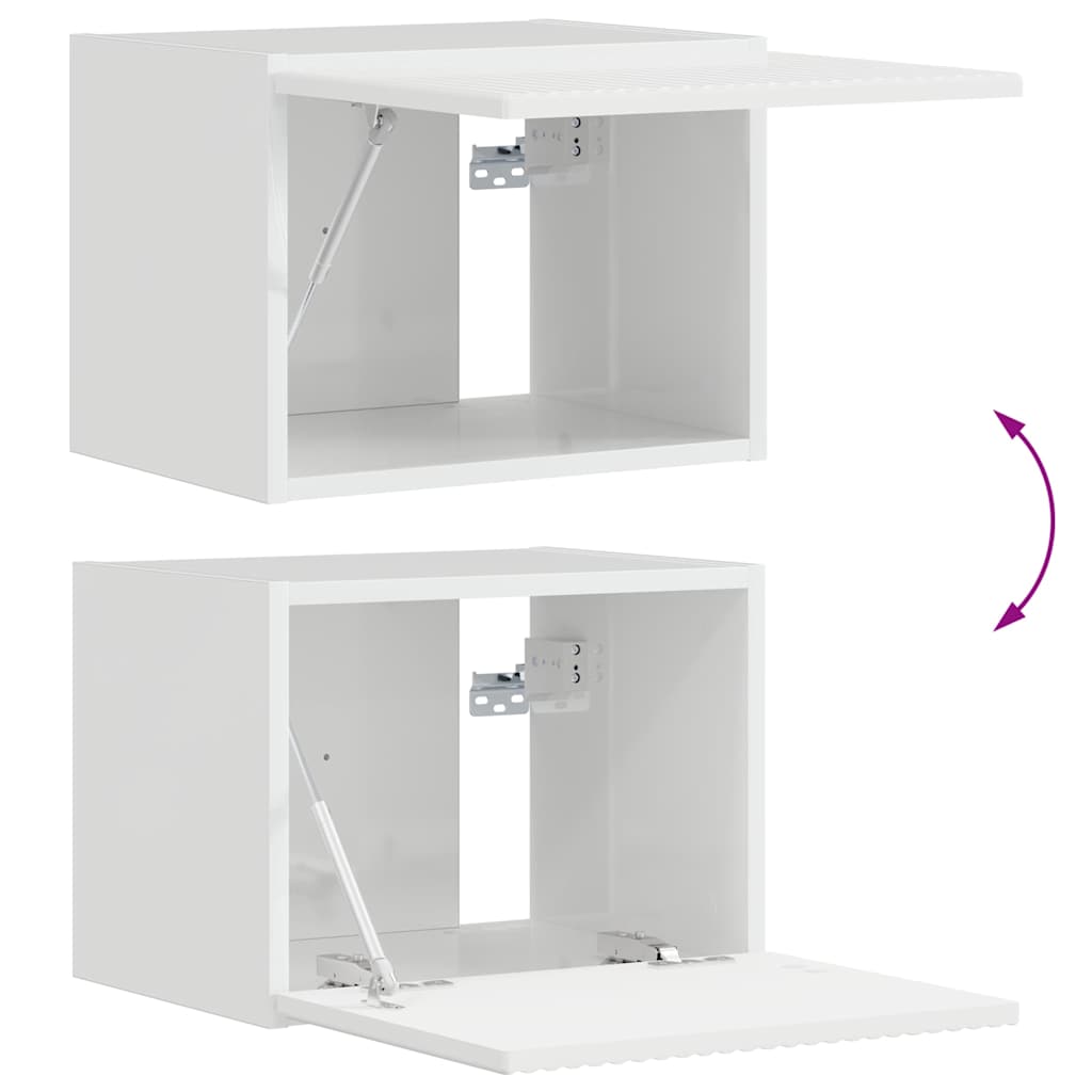 vidaXL Ντουλάπι Τηλεόρασης Τοίχου 39 x 31 x 29,5 εκ Λαμπερό Λευκό