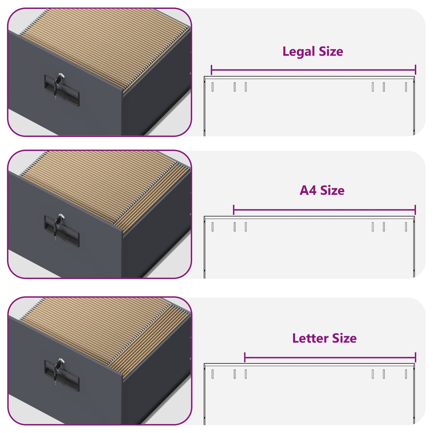 vidaXL Ντουλάπα Αρχείων με συρτάρι με ράφι Ανθρακί 44 x 50 x 106.5 εκ