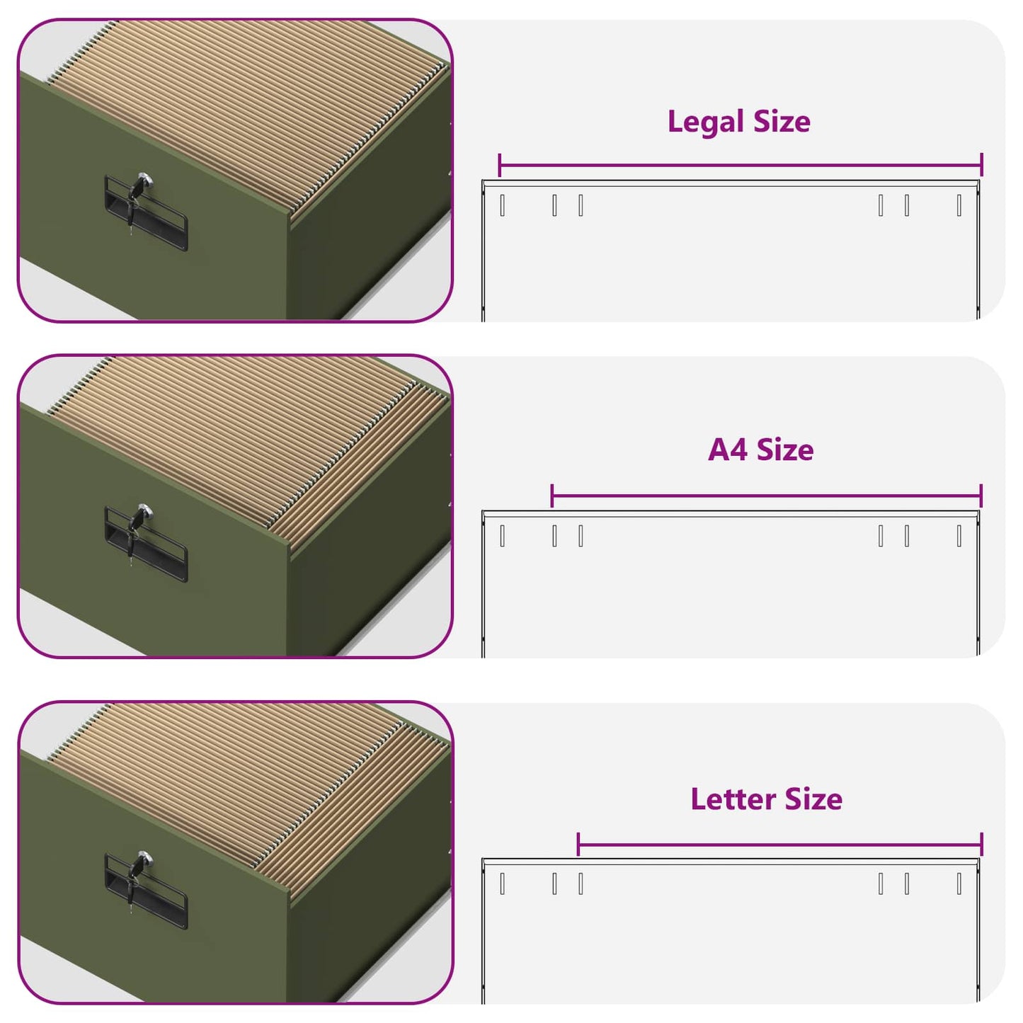 vidaXL Ντουλάπα Αρχείων με συρτάρι Ελιά Πράσινη 44 x 50 x 106.5 εκ