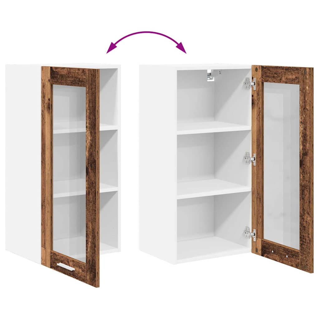 vidaXL Κρεμαστό ντουλάπι με ράφι Riga Παλιό Ξύλο 40 x 31 x 80 εκ.