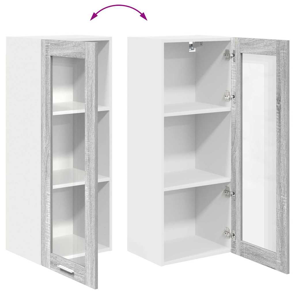 vidaXL Κρεμαστό ντουλάπι με ράφι Riga Γκρίζο Σονομα 40 x 31 x 100 εκ.