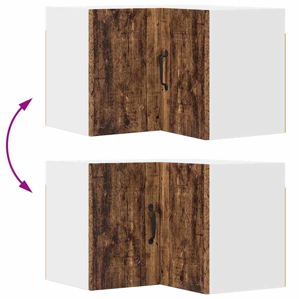 vidaXL Κρεμαστό ντουλάπι κουζίνας με ράφι Παλιό Ξύλο 57 x 57 x 40 εκ.