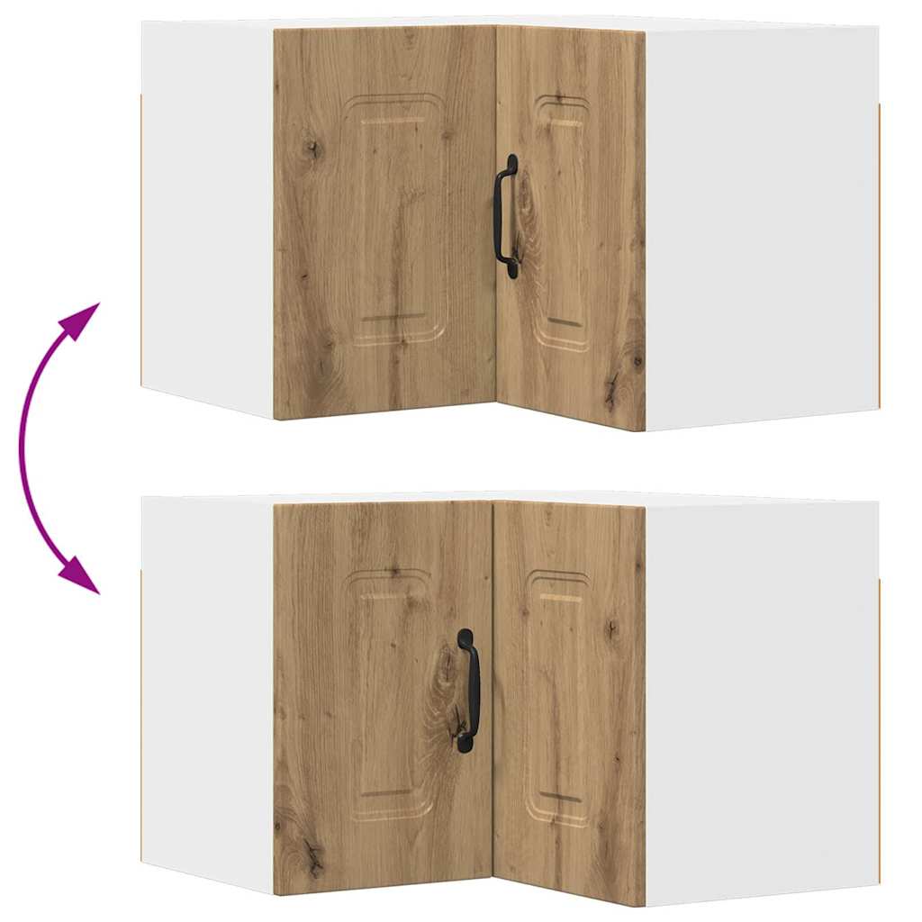 vidaXL Κρεμαστό ντουλάπι κουζίνας με ράφι Artisan Oak 57 x 57 x 40 εκ.