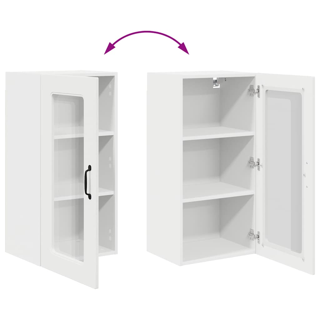 vidaXL Κρεμαστό ντουλάπι κουζίνας με ράφι Λευκό 40 x 31 x 80 εκ.