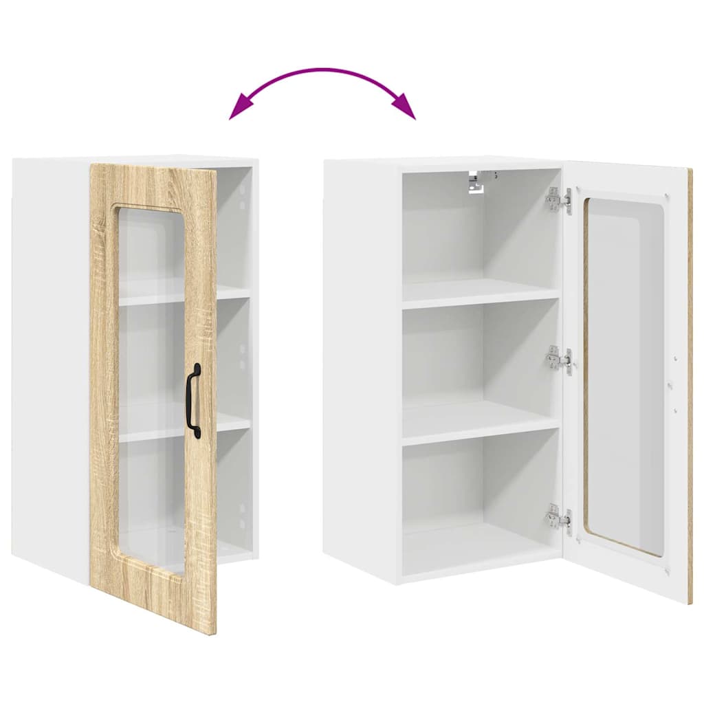 vidaXL Κρεμαστό ντουλάπι κουζίνας με ράφι Δρύς Sonoma 40 x 31 x 80 εκ.