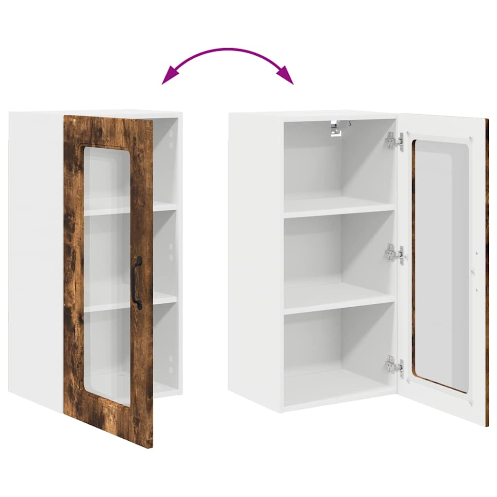 vidaXL Κρεμαστό ντουλάπι κουζίνας Καπνιστό Δρύς 40 x 31 x 80 εκ.