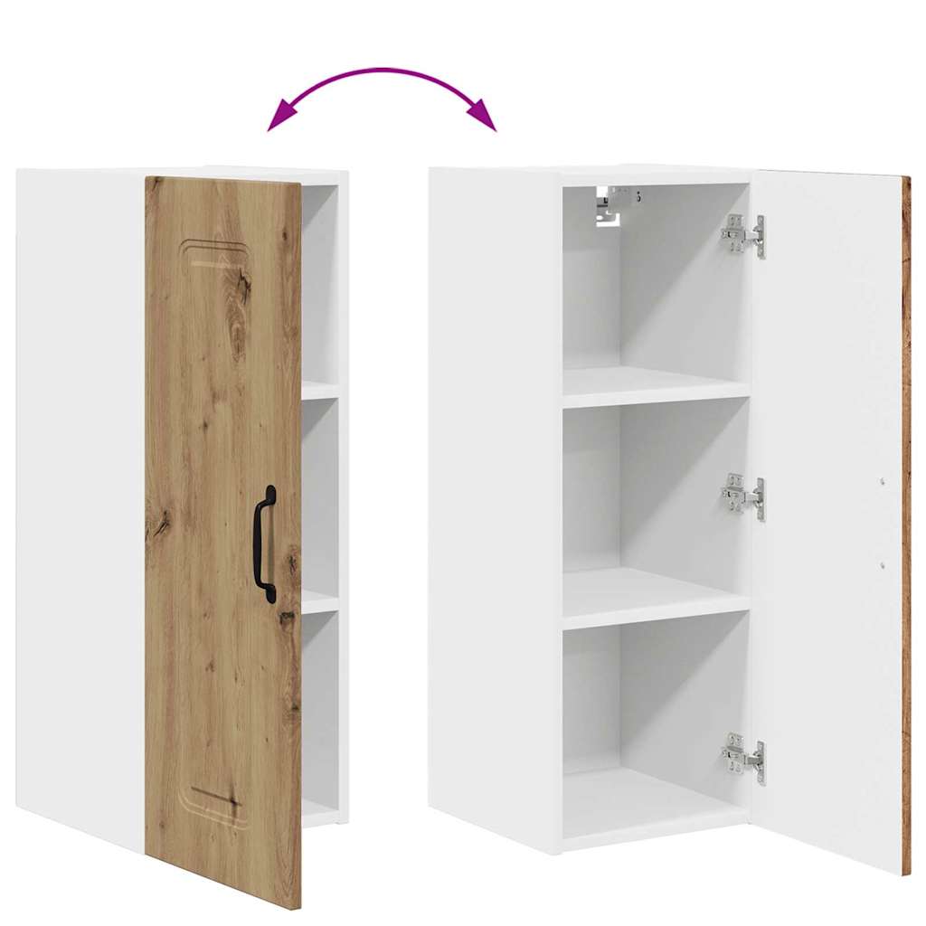 vidaXL Κρεμαστό ντουλάπι κουζίνας με ράφι Artisan Oak 30 x 31 x 80 εκ.