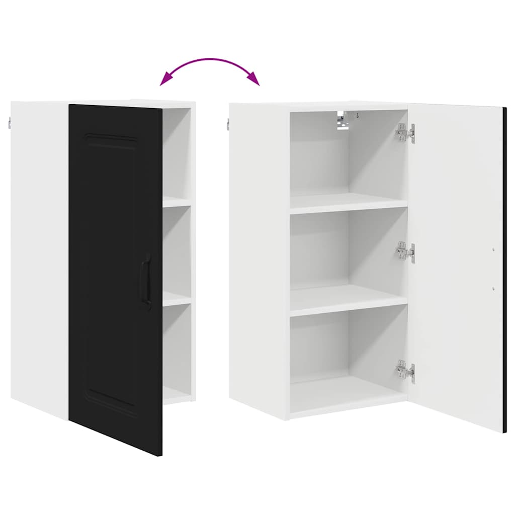 vidaXL Κρεμαστό ντουλάπι κουζίνας με ράφι Μαύρο 40 x 31 x 80 εκ.