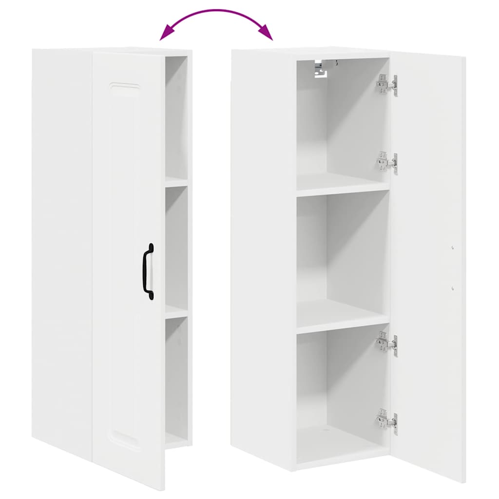 vidaXL Κρεμαστό ντουλάπι κουζίνας με ράφι Λευκό 30 x 31 x 100 εκ.