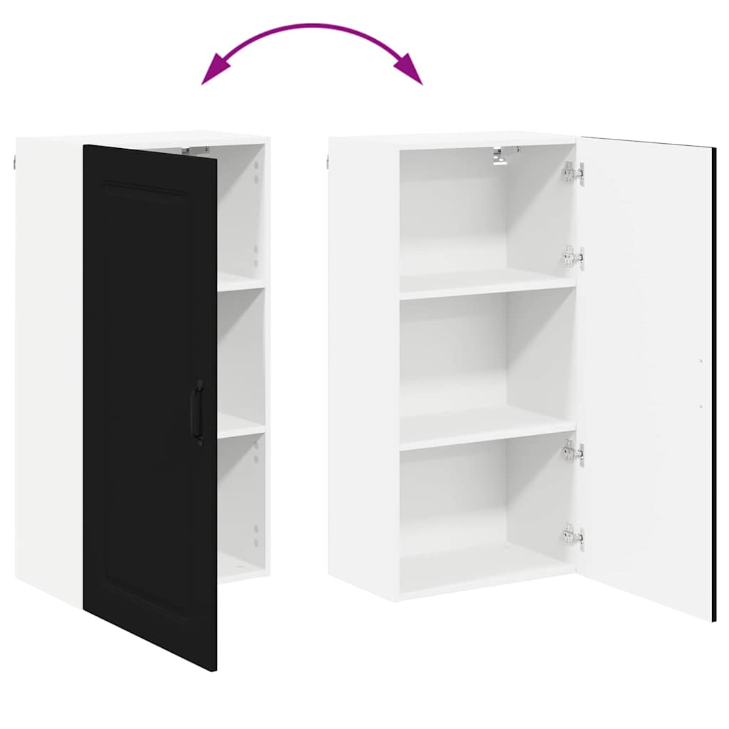 vidaXL Κρεμαστό ντουλάπι κουζίνας με ράφι Μαύρο 50 x 31 x 100 εκ.