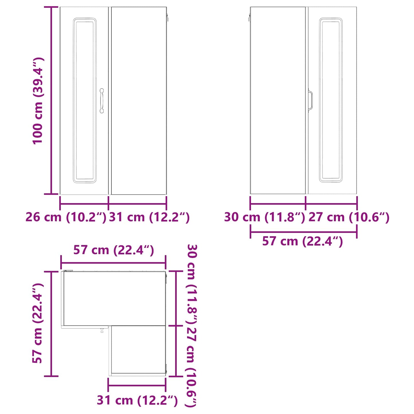 vidaXL Κρεμαστό ντουλάπι κουζίνας Artisan Oak 57 x 57 x 100 εκ.