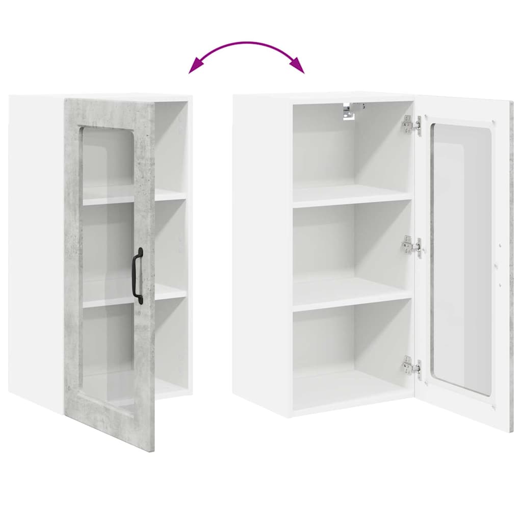 vidaXL Ντουλάπα Κουζίνας με ράφι Σκυρόδεμα Γκρι 40 x 31 x 80 εκ.