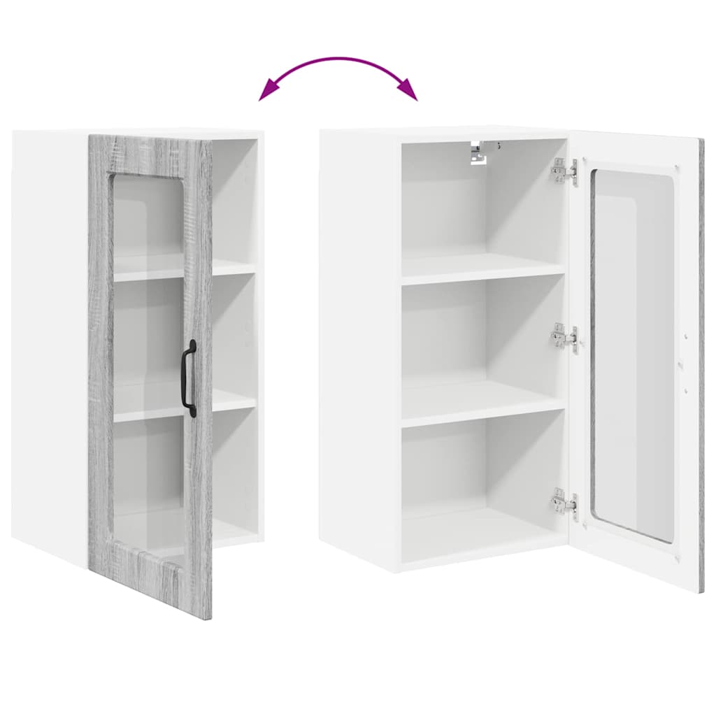 vidaXL Κρεμαστό ντουλάπι κουζίνας Γκρίζο Σονομα 40 x 31 x 80 εκ.