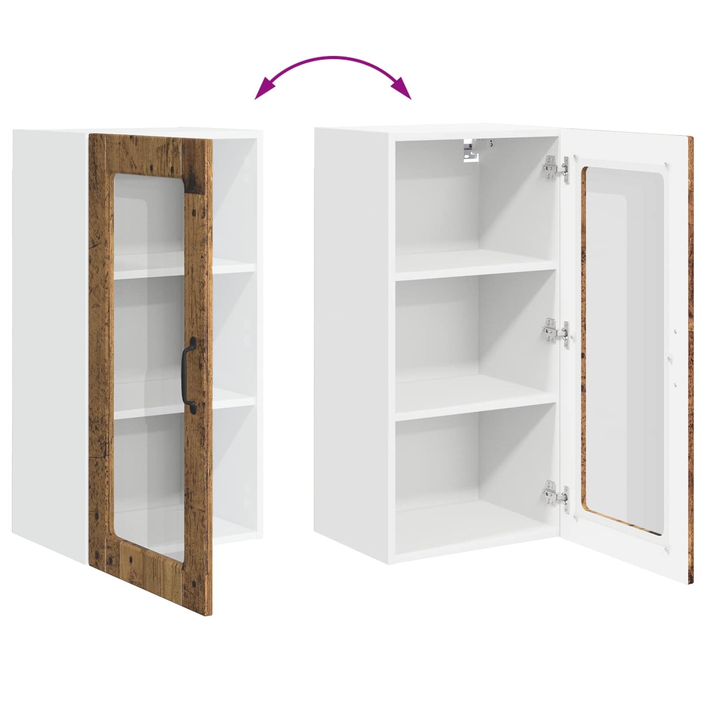 vidaXL Ντουλάπα Κουζίνας Παλιό ξύλο 40 x 31 x 80 εκ.