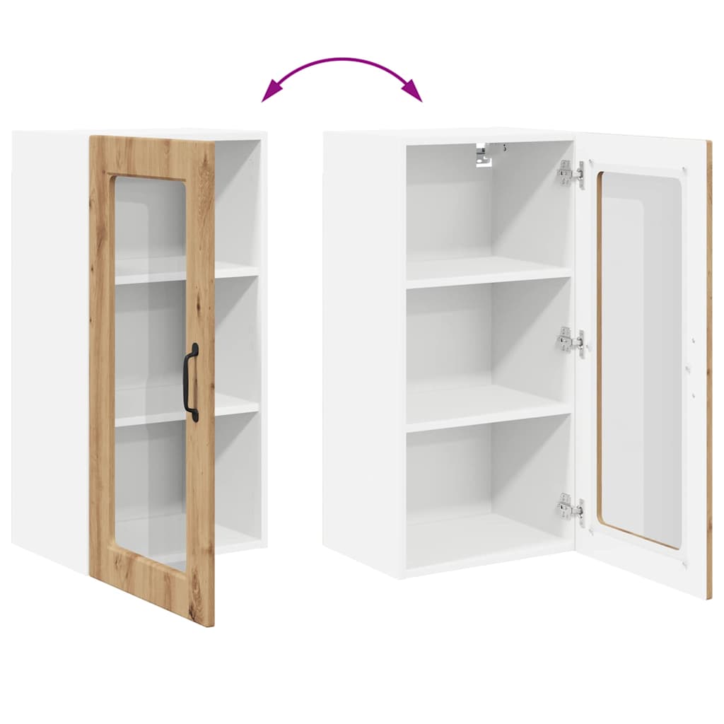 vidaXL Κρεμαστό ντουλάπι κουζίνας με ράφι Artisan Oak 40 x 31 x 80 εκ.