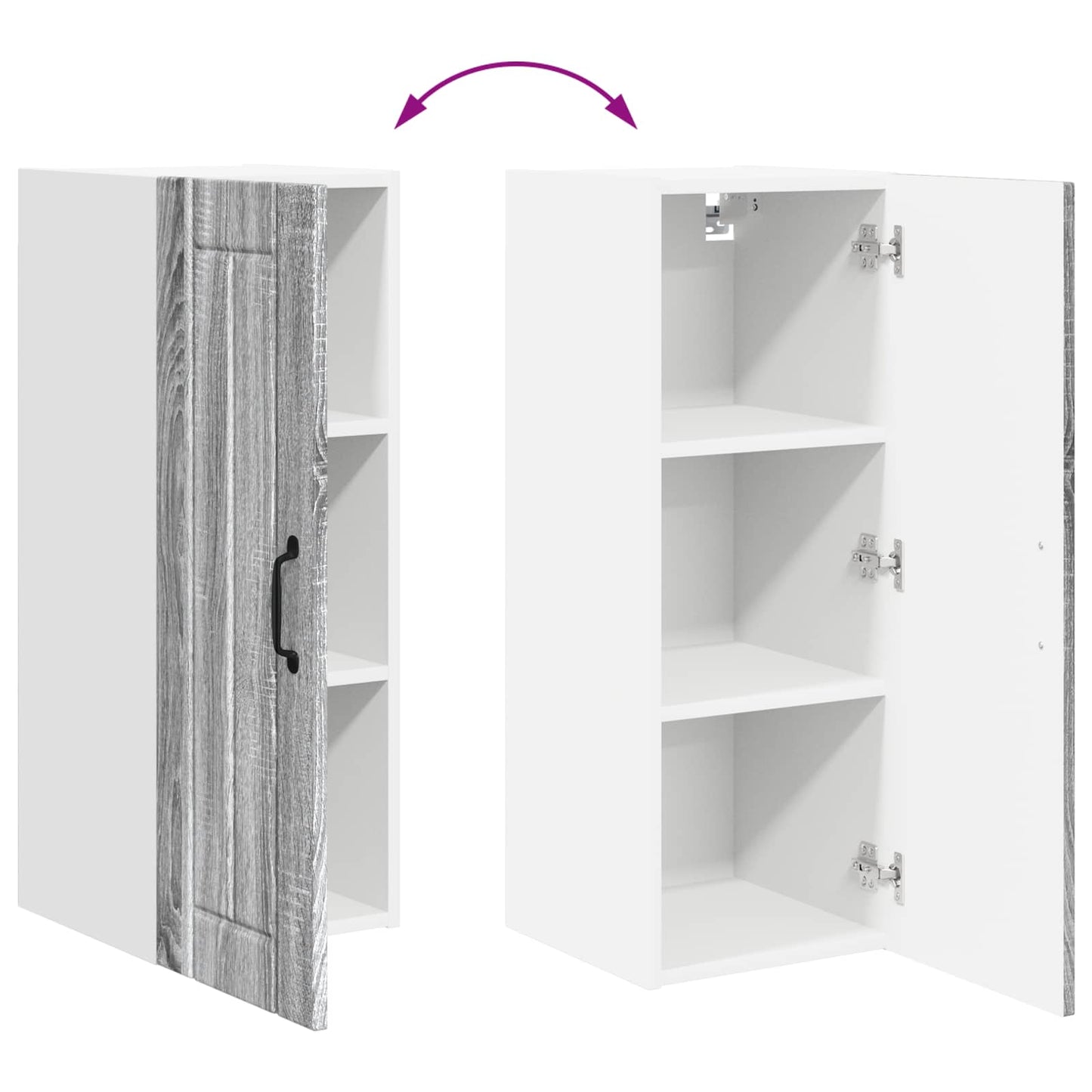 vidaXL Ντουλάπα Τοίχου LUCCA Γκρι Sonoma 30 x 31 x 80 εκ.
