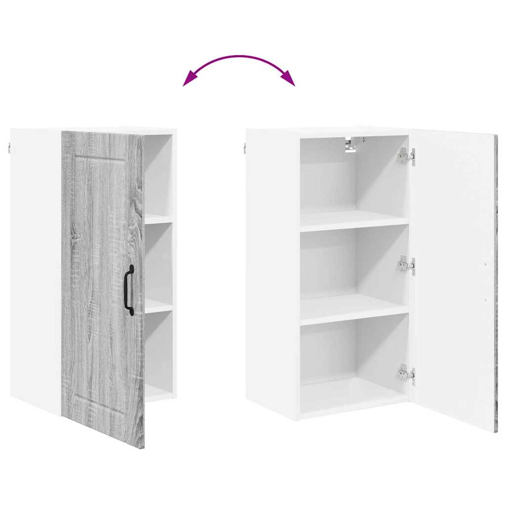 vidaXL Κρεμαστό ντουλάπι κουζίνας Γκρίζο Σονομα 40 x 31 x 80 εκ.