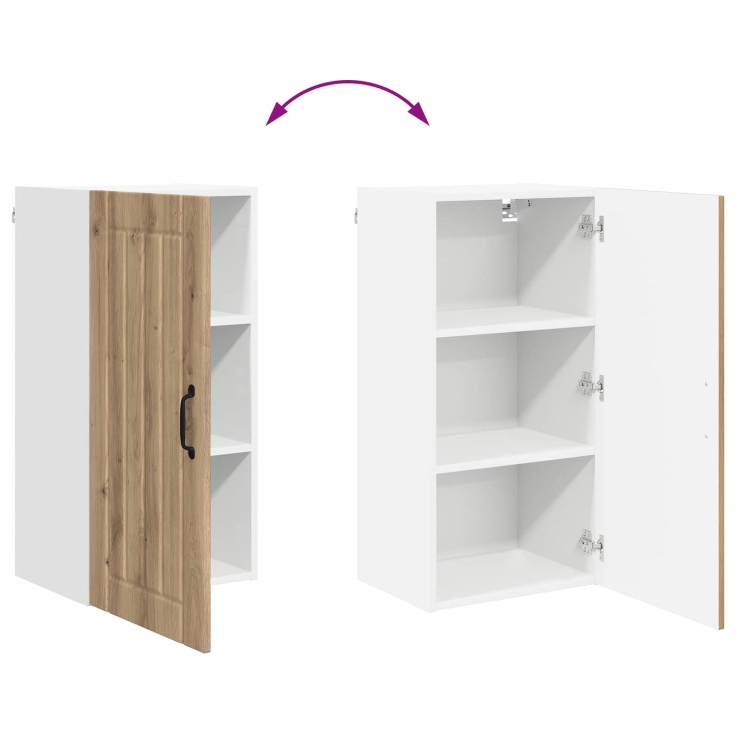 vidaXL Κρεμαστό ντουλάπι κουζίνας με ράφι Artisan Oak 40 x 31 x 80 εκ.