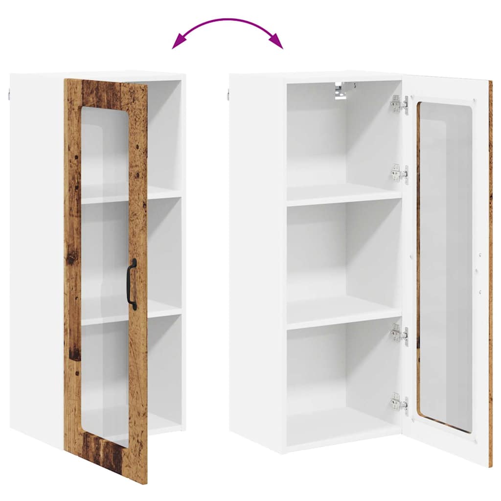 vidaXL Κρεμαστό ντουλάπι κουζίνας με ράφι Παλιό Ξύλο 40 x 31 x 100 εκ.