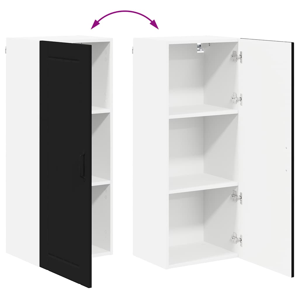 vidaXL Κρεμαστό ντουλάπι κουζίνας με ράφι Μαύρο 40 x 31 x 100 εκ.