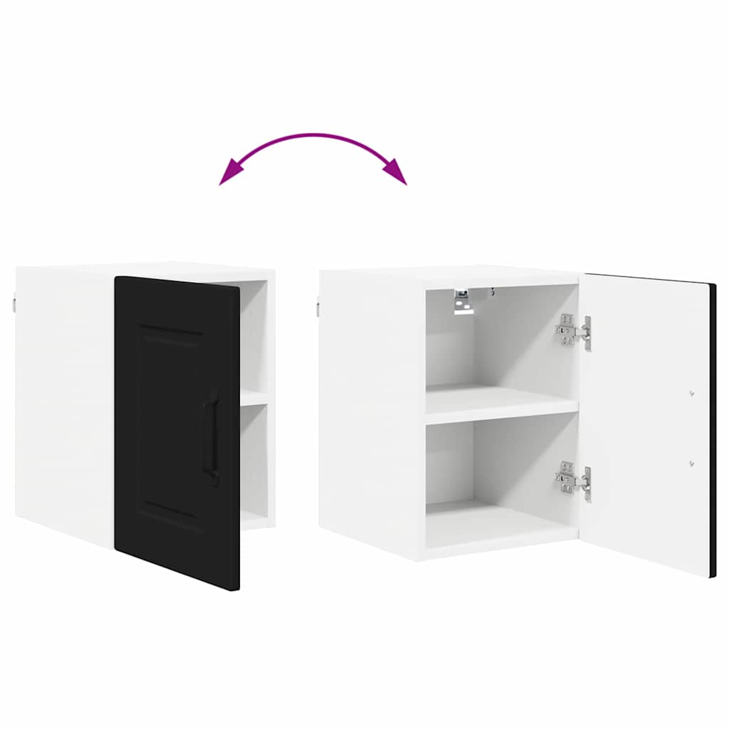 vidaXL Κρεμαστό ντουλάπι κουζίνας με ράφι Μαύρο 30 x 31 x 40 εκ.