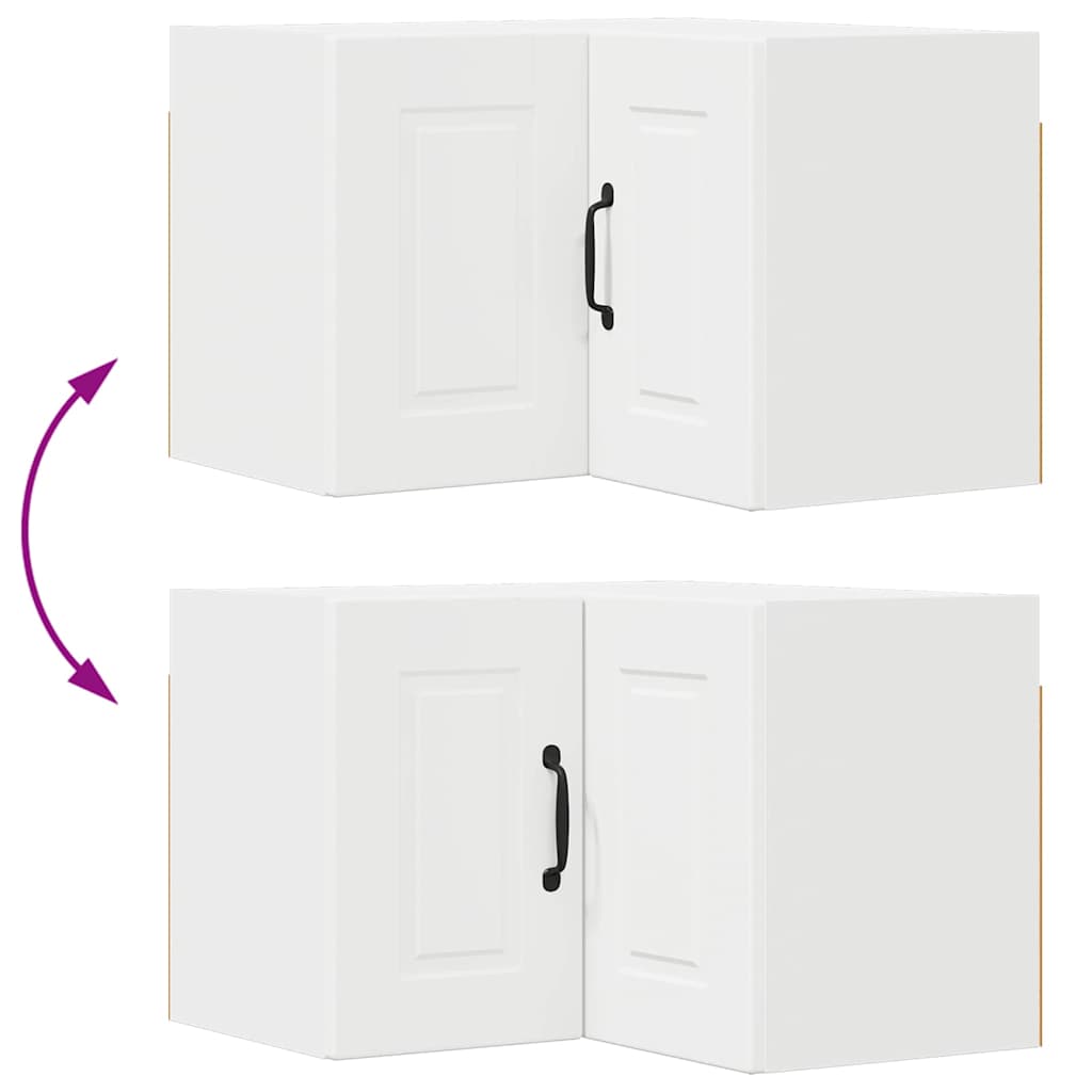 vidaXL Κρεμαστό ντουλάπι κουζίνας με ράφι Λευκό 57 x 57 x 40 εκ.