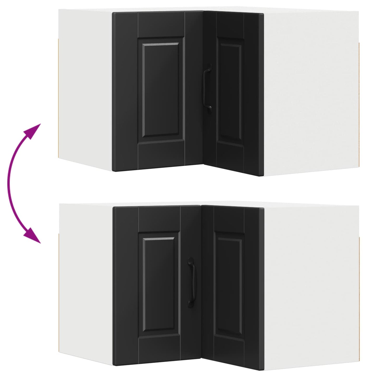 vidaXL Ντουλάπα Κουζίνας Μαύρο 57 x 57 x 40 εκ. Επεξεργασμένο ξύλο