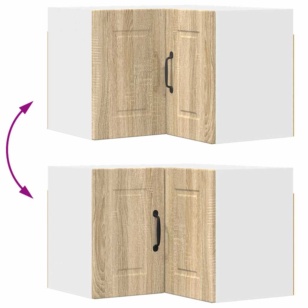 vidaXL Κρεμαστό ντουλάπι κουζίνας με ράφι Δρύς Sonoma 57 x 57 x 40 εκ.