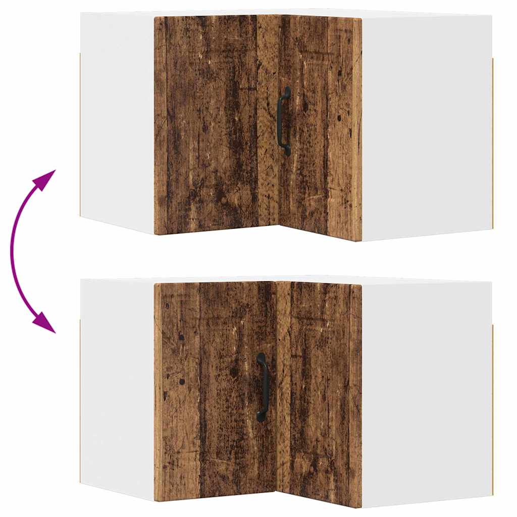 vidaXL Κρεμαστό ντουλάπι κουζίνας με ράφι Παλιό Ξύλο 57 x 57 x 40 εκ.