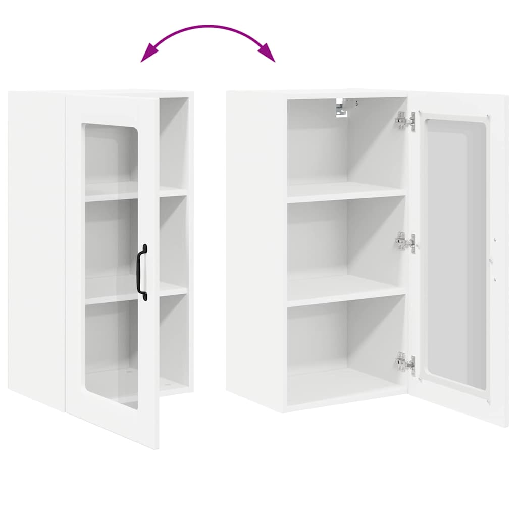 vidaXL Κρεμαστό ντουλάπι κουζίνας με ράφι Λευκό 40 x 31 x 80 εκ.