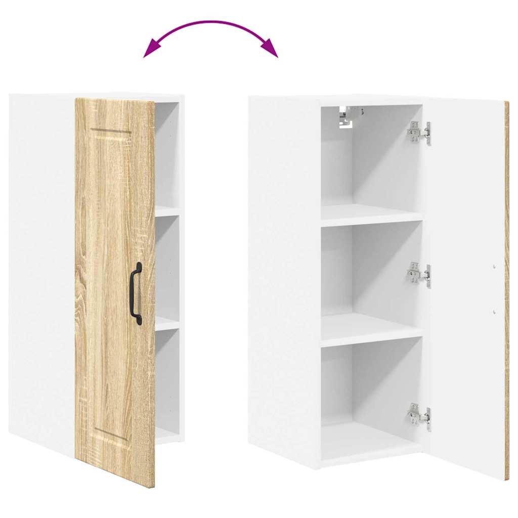 vidaXL Κρεμαστό ντουλάπι κουζίνας με ράφι Δρύς Sonoma 30 x 31 x 80 εκ.