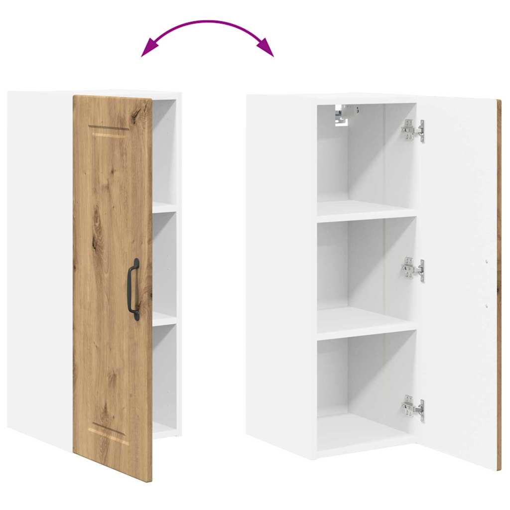 vidaXL Κρεμαστό ντουλάπι κουζίνας με ράφι Artisan Oak 30 x 31 x 80 εκ.