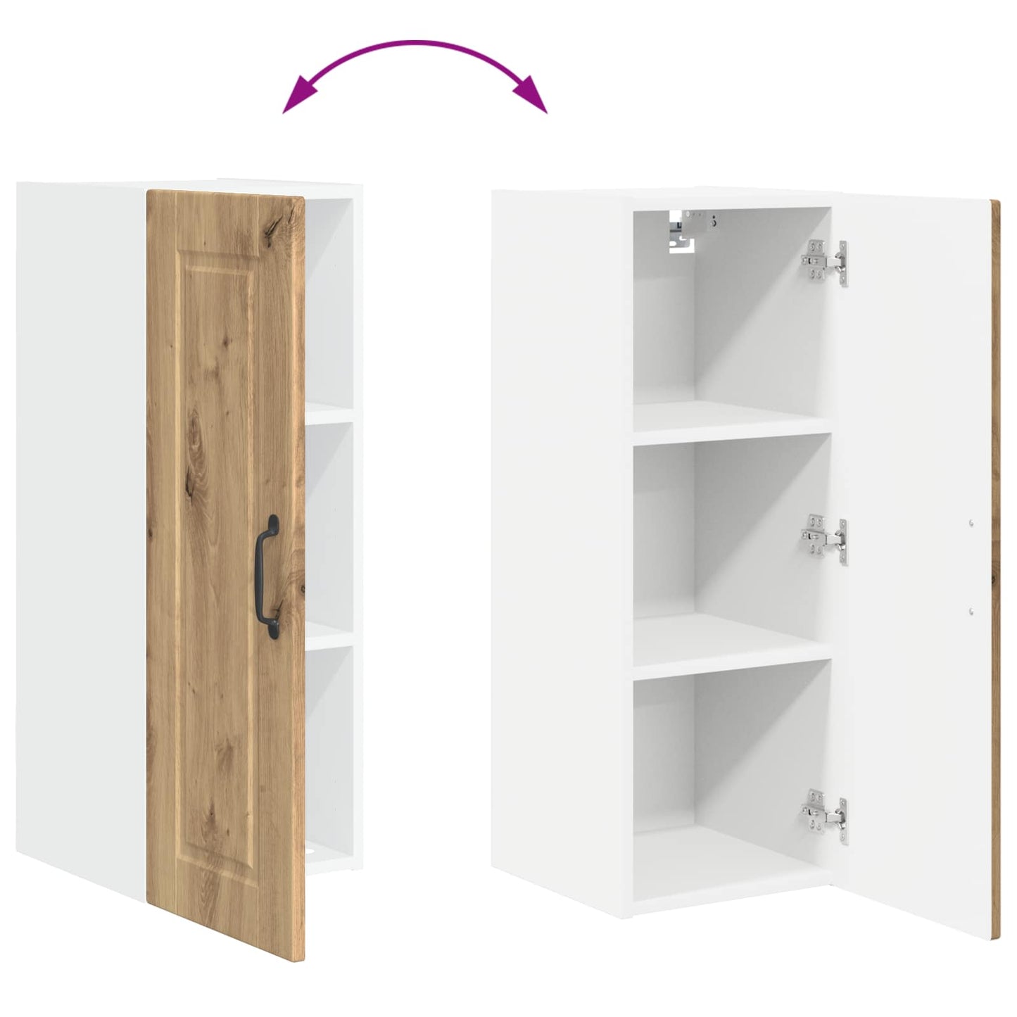 vidaXL Ντουλάπα Κουζίνας με ράφι με πόρτα Artisan Oak 30 x 31 x 80 εκ.