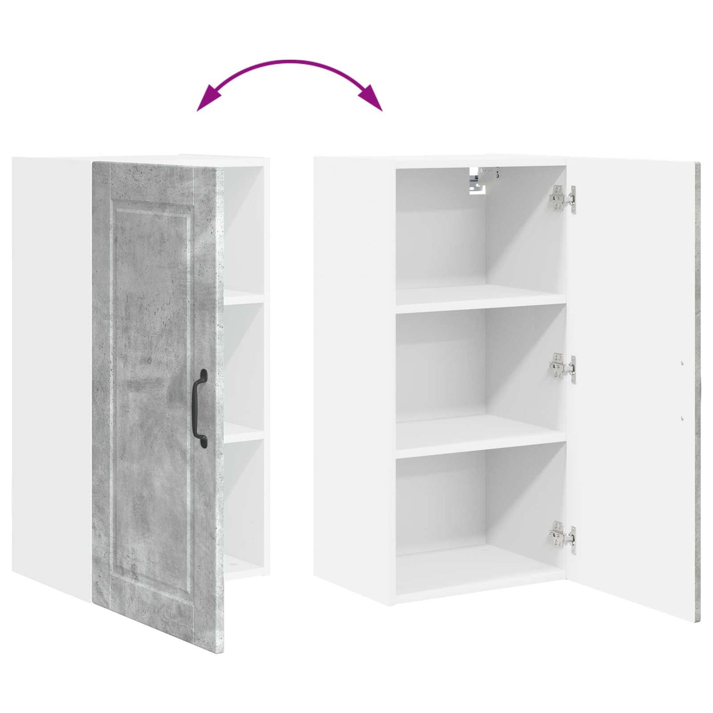 vidaXL Ντουλάπα Κουζίνας με ράφι Σκυρόδεμα Γκρι 40 x 31 x 80 εκ.