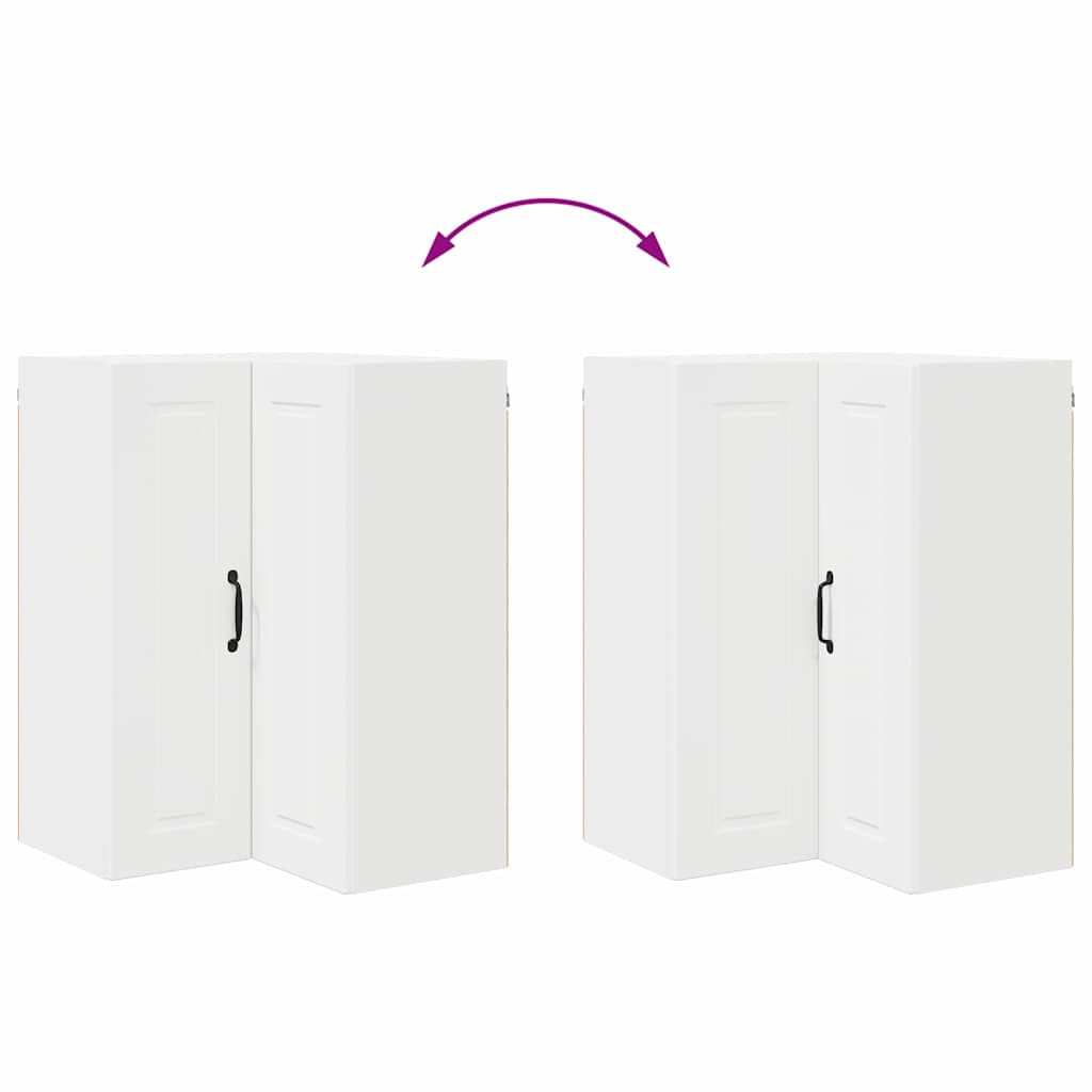 vidaXL Κρεμαστό ντουλάπι κουζίνας με ράφι Λευκό 57 x 57 x 80 εκ.