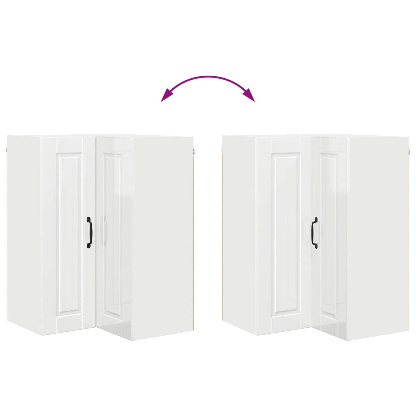 vidaXL Ντουλάπα Κουζίνας Υψηλής γυαλάδας λευκό 57 x 57 x 80 εκ.