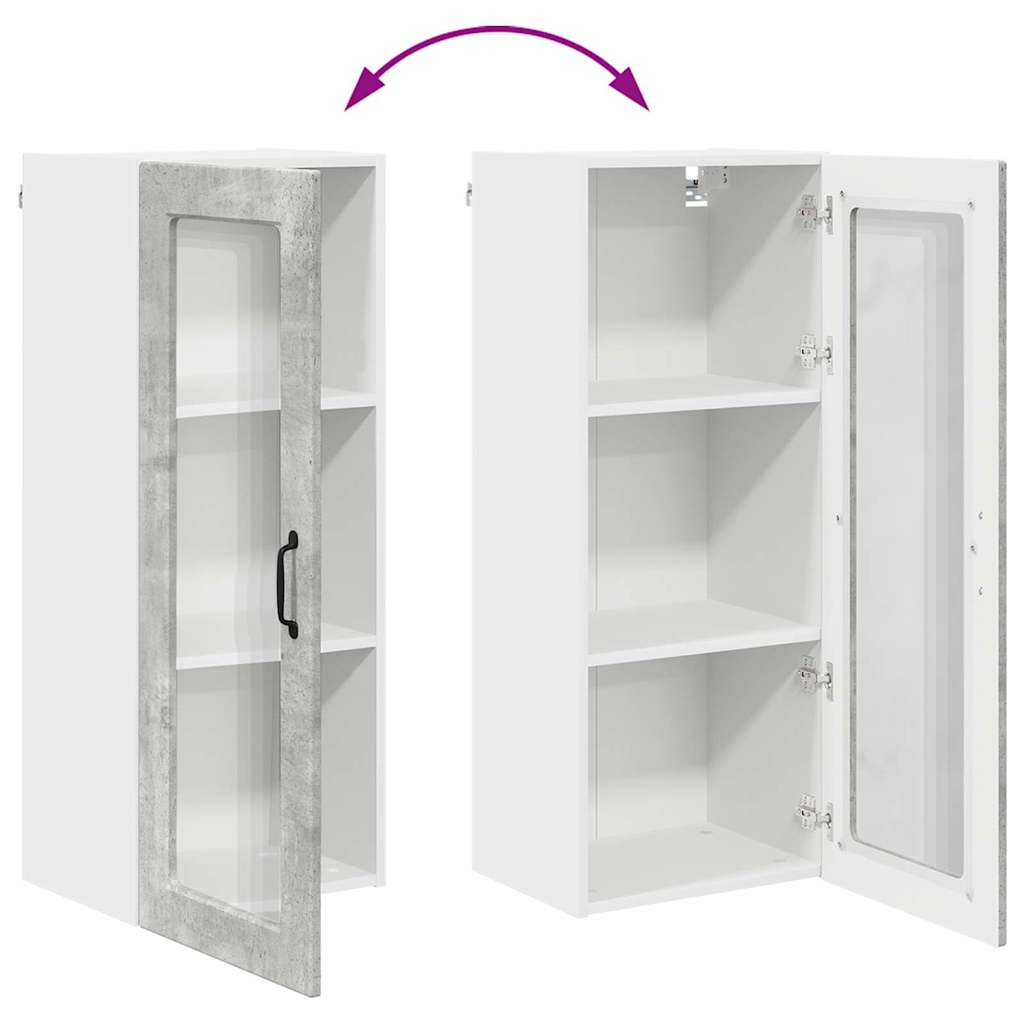 vidaXL Κρεμαστό ντουλάπι κουζίνας Σκυρόδεμα Γκρι 40 x 31 x 100 εκ.