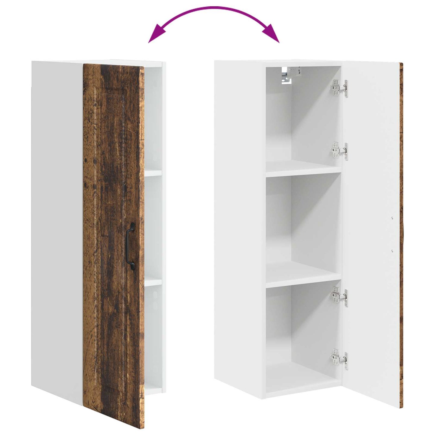 vidaXL Ντουλάπα Κουζίνας με ράφι με πόρτα Παλιό ξύλο 30 x 31 x 100 εκ.