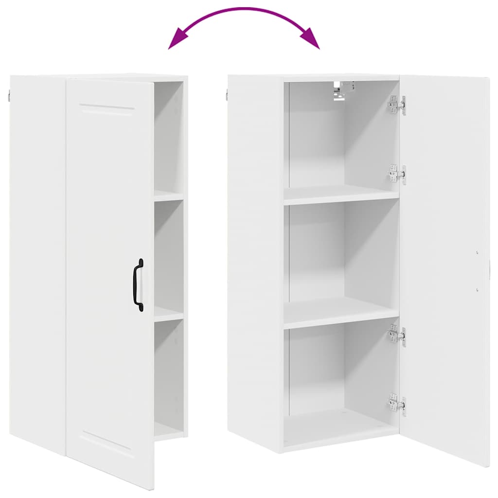 vidaXL Κρεμαστό ντουλάπι κουζίνας με ράφι Υψηλής γυαλάδας λευκό