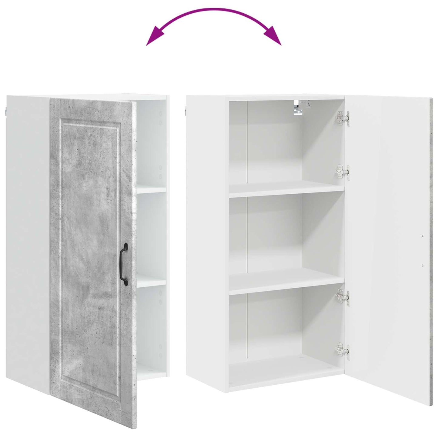 vidaXL Ντουλάπα Κουζίνας με ράφι Σκυρόδεμα Γκρι 50 x 31 x 100 εκ.