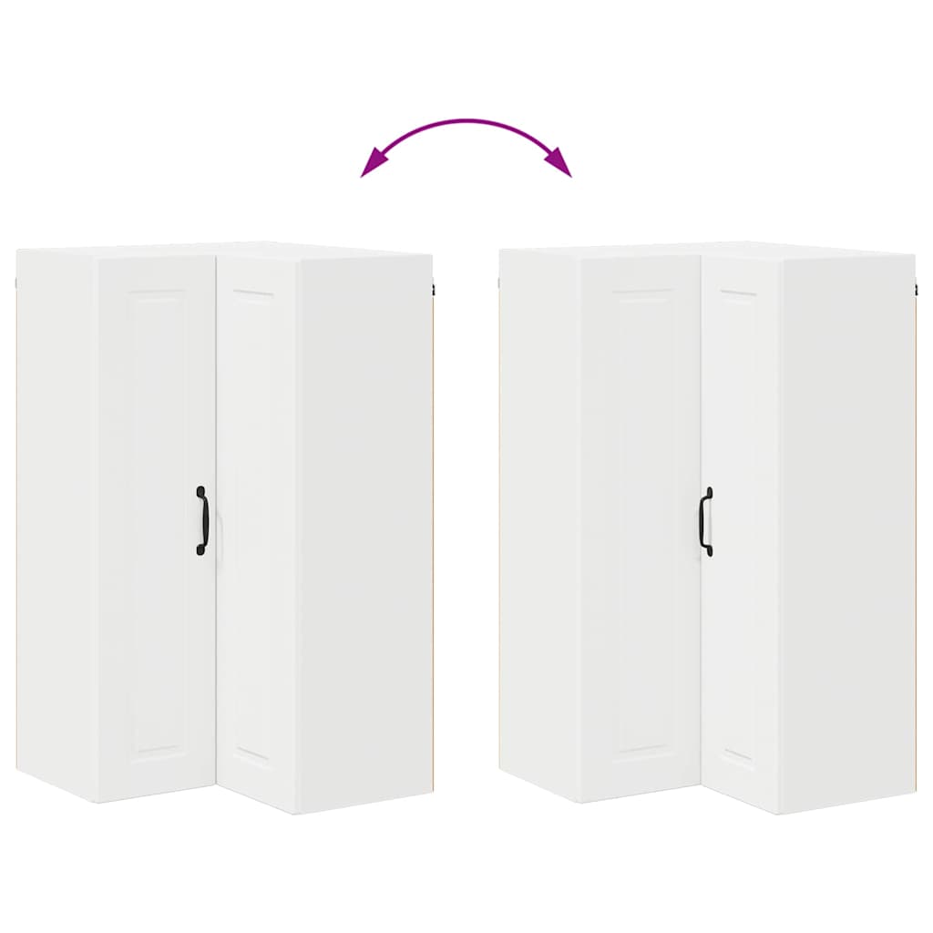 vidaXL Κρεμαστό ντουλάπι κουζίνας με ράφι Λευκό 57 x 57 x 100 εκ.