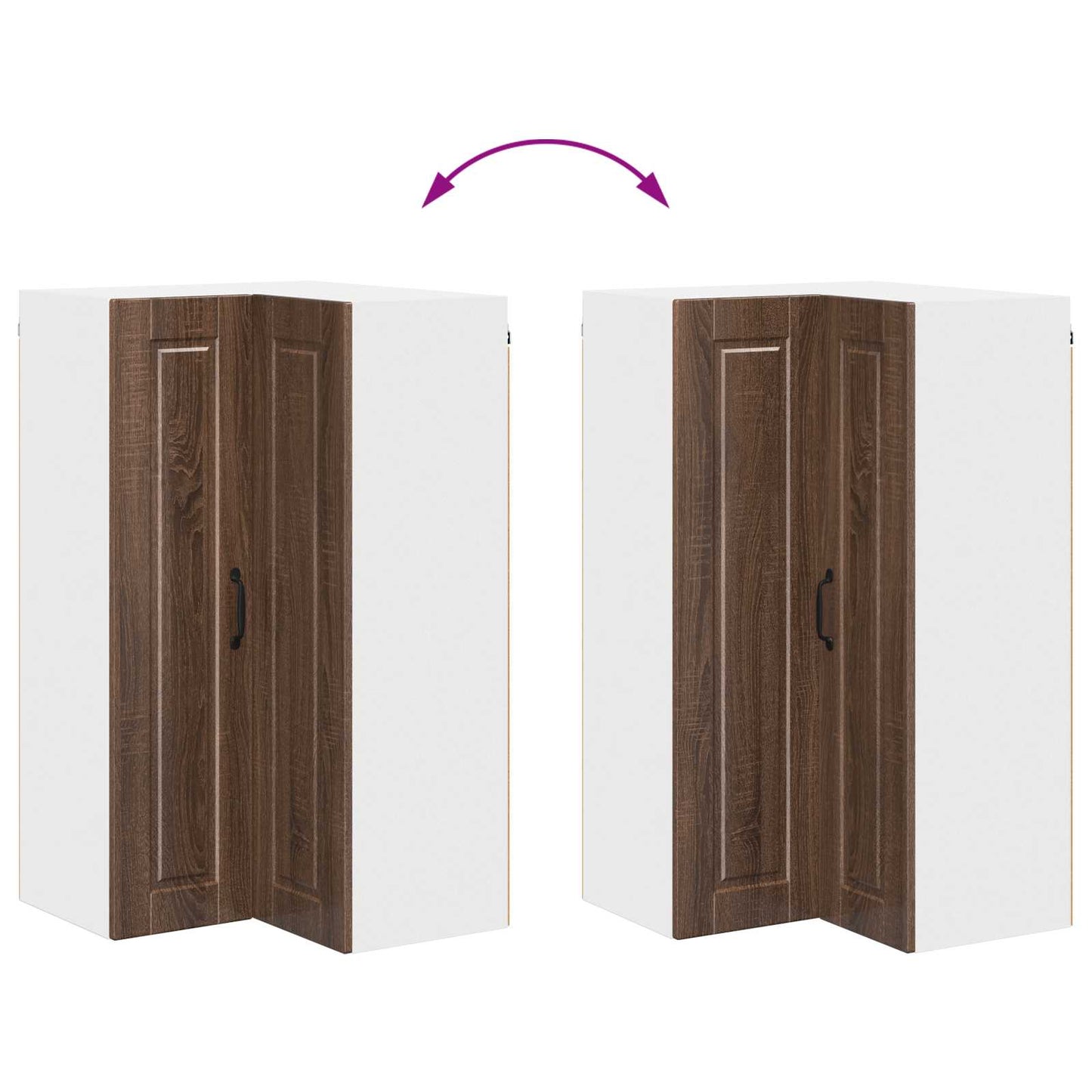 vidaXL Ντουλάπα Γωνίας Καφέ δρυς 57 x 57 x 100 εκ. Επεξεργασμένο ξύλο