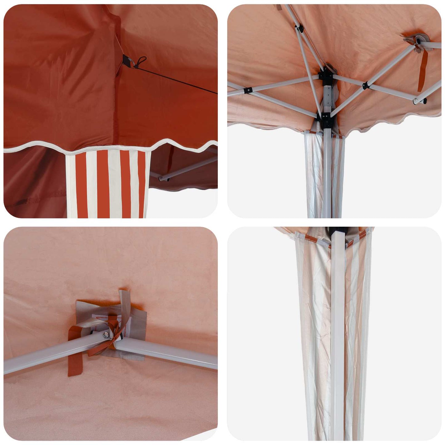 vidaXL Αυτοσχέδιο Μόρφωση 195 x 195 x 245 εκ. Τερακότα Ύφασμα Όξφορντ