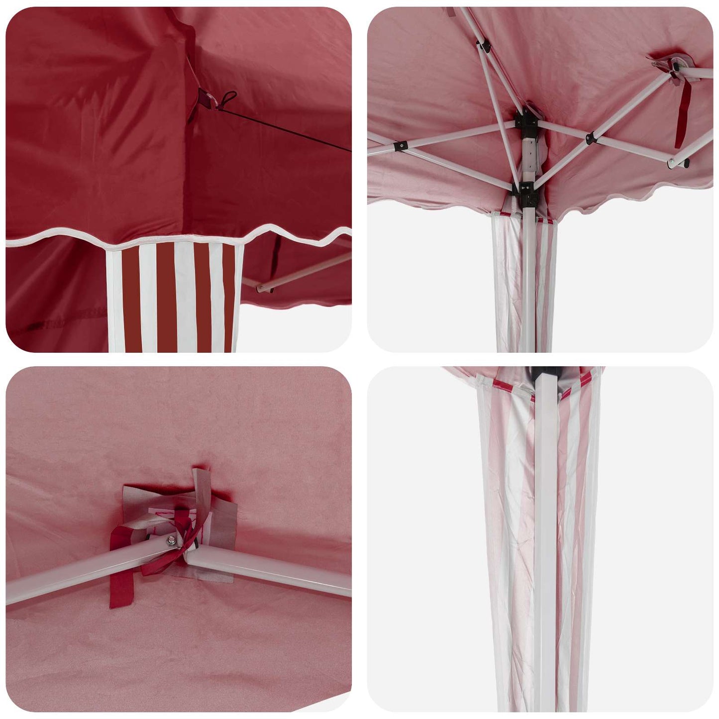 vidaXL Αυτοσχέδιο Μόρφωση Μπορντό 288 x 288 x 245 εκ Ύφασμα Όξφορντ