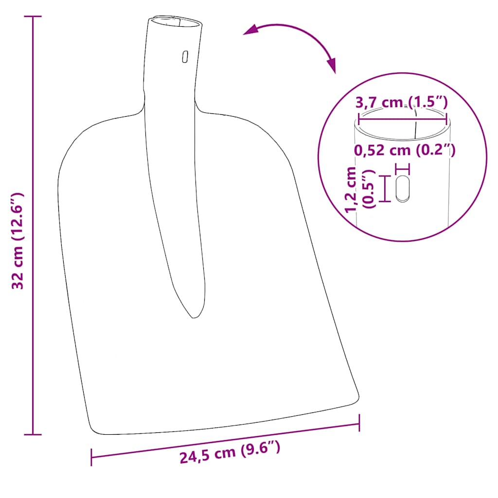 vidaXL Κεφάλι Φτυαριού Κόκκινο 32 x 24,5 εκ.