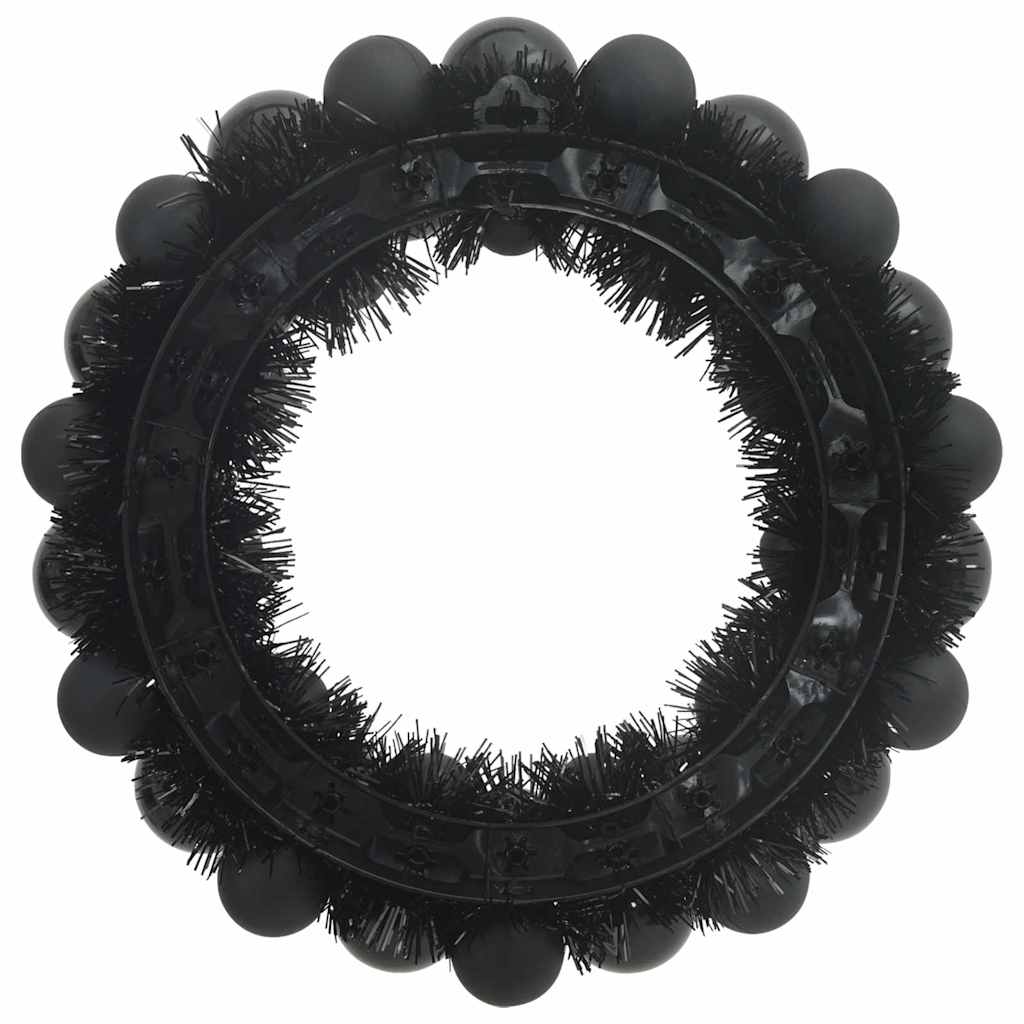 vidaXL Χριστουγεννιάτικα Στεφάνια Μπάλλας 2 pcs Μαύρο 33 x 33 x 7 εκ.